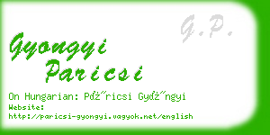 gyongyi paricsi business card
